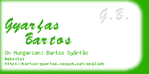 gyarfas bartos business card