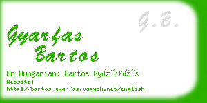 gyarfas bartos business card